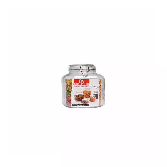 Bon Appetit Glass Jar with Clip 0.5L Square HM-BA22