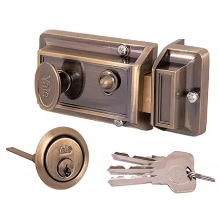 Yale Traditional Nightlatch Antique Brass NL-DY564-AB