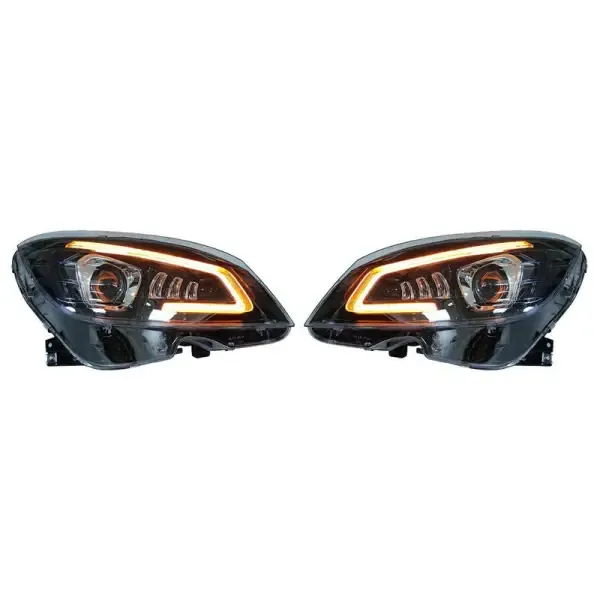 Front Upgraded Head Light Lamp Xenon Headlight Retrofit Upgrade Modified Led Drl Hid E Class Style CC-5757 Compatible With Mercedes Benz C Class W204 2007-2011