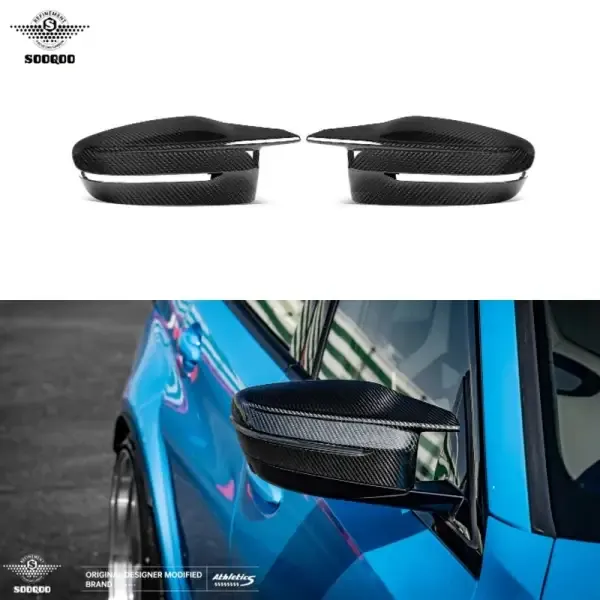 Dry Carbon Fiber OEM Style Mirror Covers Caps Compatible With BMW M2 G87 M3 G80 M4 G82 G83 Competition 2019+