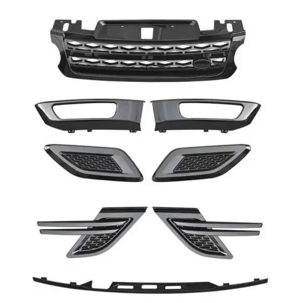 Upgrade Facelift Convert To Super Black Bodykit Gril Skirts Lip Fog Grill Bumper CC-5863 Compatible With Range Land Rover Sport L494 2014-2017