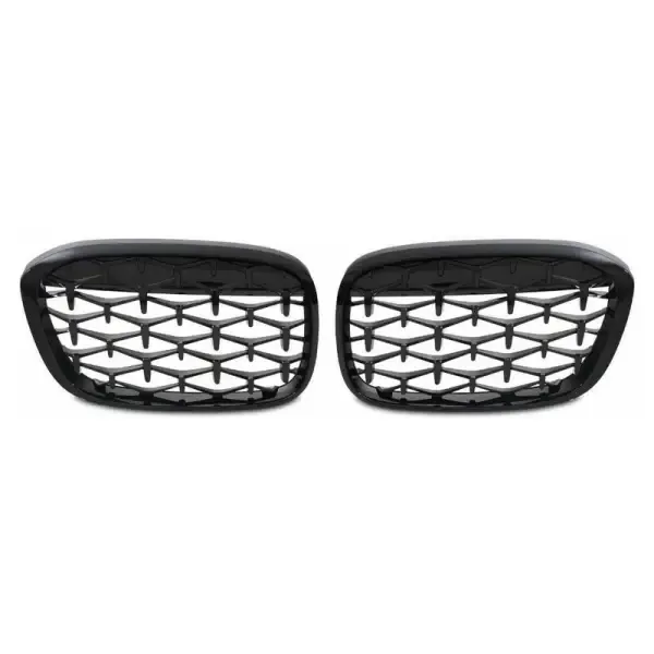Front Bumper Show Grill Diamond Black CC-3101 Compatible With Bmw X1 F48 2016-2019