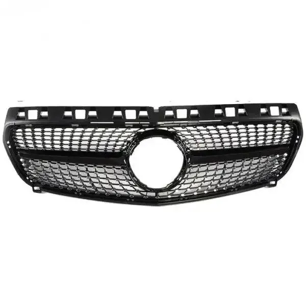 Front Bumper AMG Show Grill Diamond Black CC-1698 Compatible With Mercedes Benz A Class W176 2012-2016