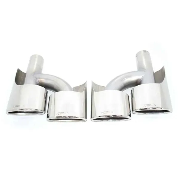 Exhaust Tip Pipe Dual Silver Chrome Gc W204-011 CC-9641 Compatible With Mercedes Benz C Class W204 2011-2014 C63 Amg