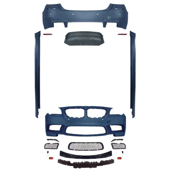 Front Rear Bumper Upgrade Convert To M Sport M5 Bodykit Bumper Side Skirt Running Board F10-017 Gc CC-9181 Compatible With Bmw 5 Series F10 2010-2017