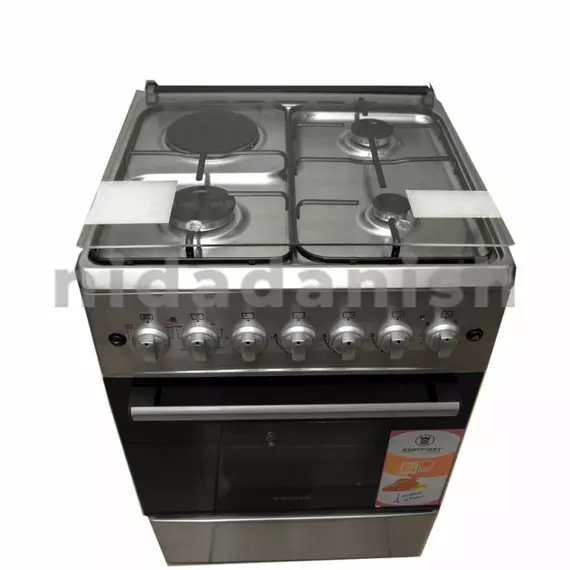 Westpoint Cooker 60x60cm, 3 Gas Burners, 1 Electric Plate with Electric Oven Auto Ignition Inox WCER6631E0X