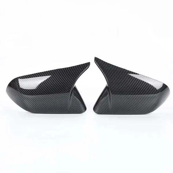 Side Rear View Case Wing Cap Shell Housing Mirror Covers Without Lamp Car 3m Tape Pasting Style Ar-mr-068 Cf Carbon Fiber Look CC-8065 Compatible With Ford Mustang 2016-2020