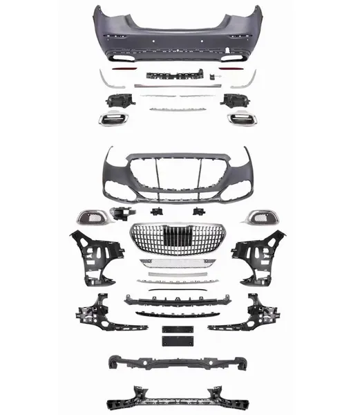 Maybach Mhb Bumper Bodykit Front After Lip Diffuser Exhaust Tips Fog Gril Cover Grill CC-8919 Compatible With Mercedes Benz S Class W223 2021-2025