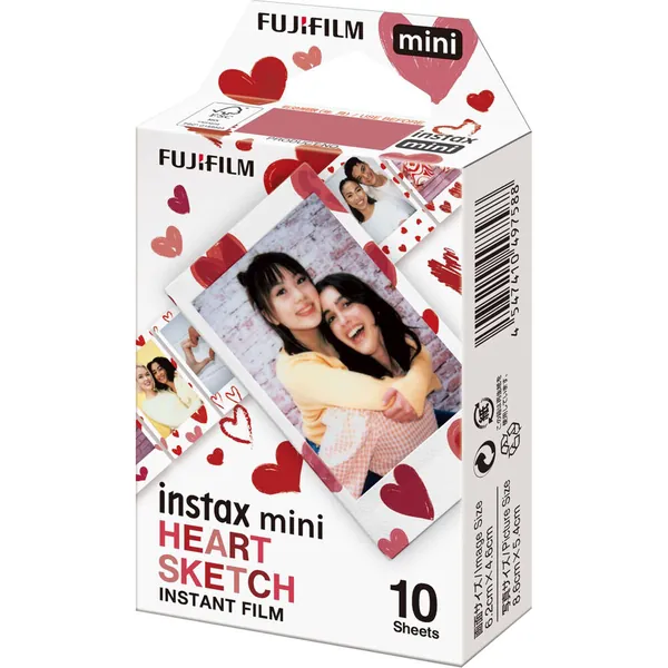 FUJIFILM INSTAX MINI Instant Film (Heart Sketch, 10 Exposures)