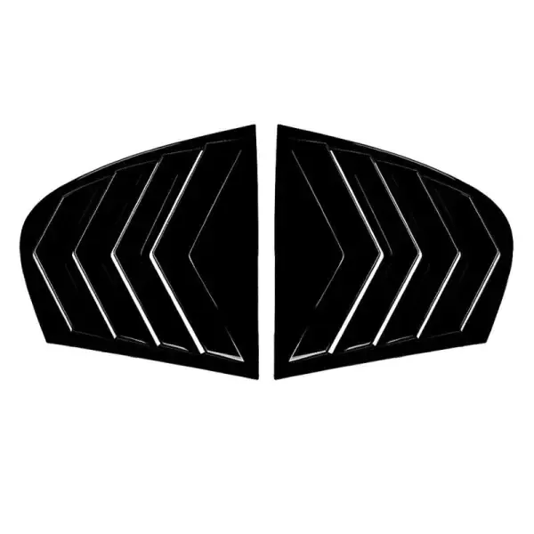 Rear Window Shutter Cover Trim Window Louver Side Vent Trim Glossy Black AR-BMW-0137 CC-3621 Compatible With Bmw 5 Series E60 2004-2009