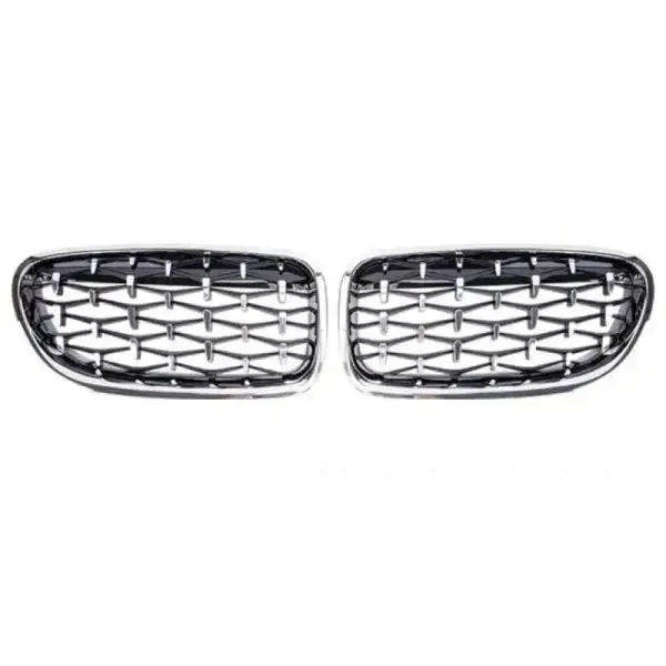 Front Bumper Grill Dimaond Chrome CC-1564 Compatible With Bmw 5 Series F10 2010-2017