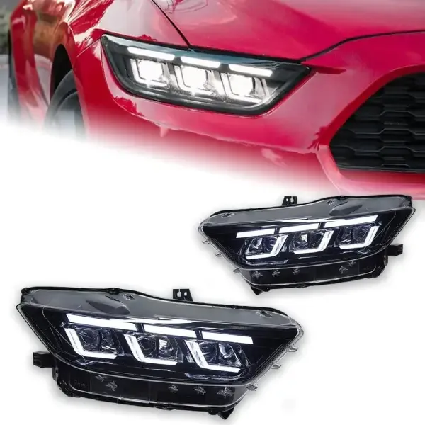 LED Headlight DRL Hid Bi Xenon Compatible With Ford Mustang 2015-2017