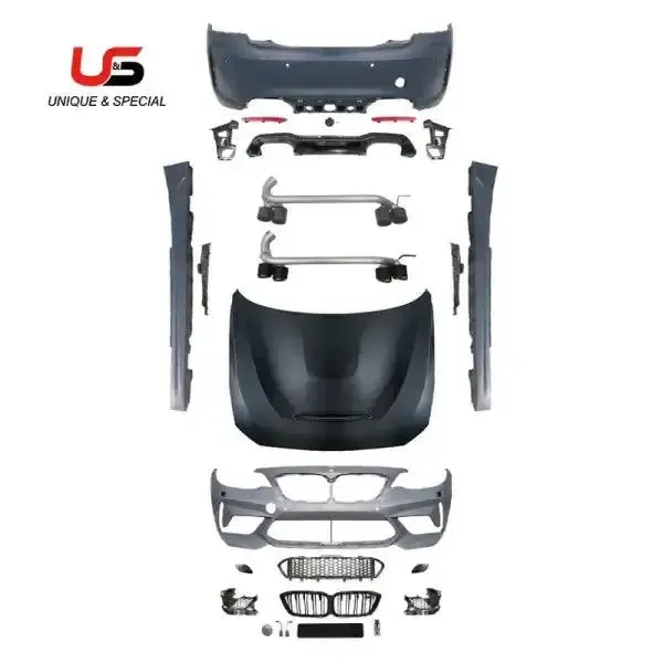 M2C Style Bumper Body Kits Complete Grille and Pipes Compatible With BMW 2 Series F22 F23 M2 CS PP