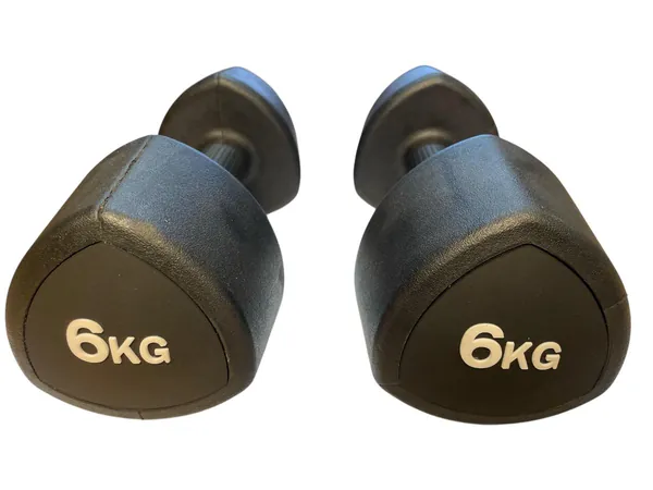 Rubber Studio Dumbbells - 6kg Pairs