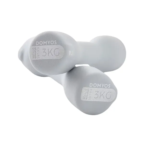 Fitness Dumbbells Easy Set Of 2 x 3 Kg - Grey