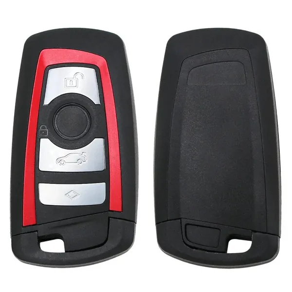 Upgrade Key Cover Case To New Style Car Key Cover Shell With Blade 4 Button Red Bm-ks-30 CC-9435 Compatible With BMW 1 2 3 4 5 6 7 X1 X3 X4 X5 X6 X7 Z4 Series