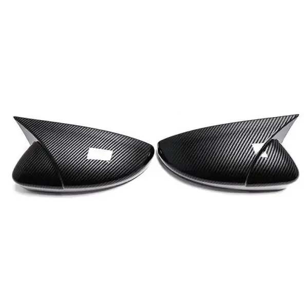 Side Mirror Cover Carbon Fiber Look Aerodynamic CC-2012 Compatible With Volkswagen Jetta Beetle Mk6 2012-2018, Passat B7 2011-2018, CC 2009-2018, Scirocco 2008-2016, Bora C-Trek 2017-2019