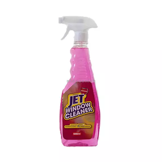 JET Glass Cleaner for Mirrors, Windows & Windscreens Pink 600ml (Pack of 12Pcs)