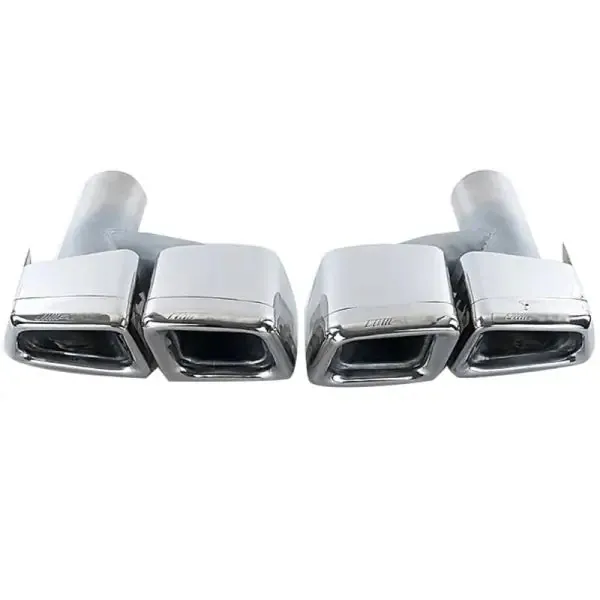 Rear Muffler Exhaust Pipe Tips Square Silver CC-5513 Compatible With Mercedes Benz C Class W204 2007-2014 E Class W212 2009-2014 Cla W219 S Class W221 2008-2014