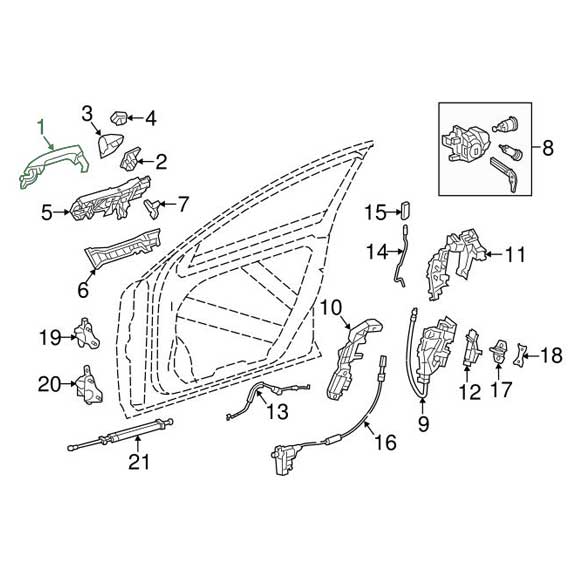 Mercedes Benz Genuine DOOR HANDLE 0997605601649999