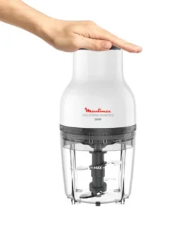 Moulinex Moulinette Essential Chopper 300W, 400ml Bowl with 4 Blades for Effortless Mincing, Chopping and Mixing DJ520127