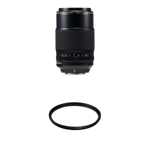 FUJIFILM XF 80mm f/2.8 R LM OIS WR Macro Lens with UV Filter Kit