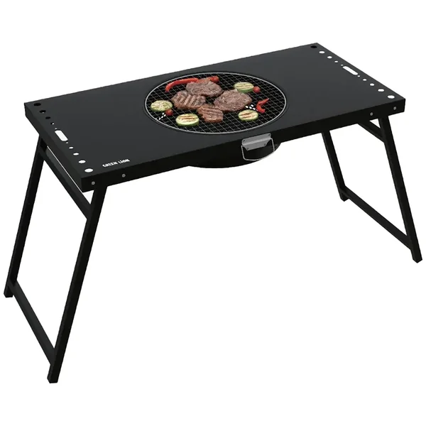 Green Lion Portable BBQ Camping Table - Black