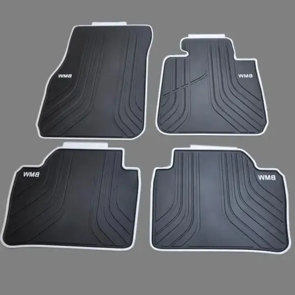 Special Rubber Car Floor Foot Mats Waterproof Anti Skid Carpets Black White CC-3058 Compatible With Bmw 3 Series F30 F34 2012-2018