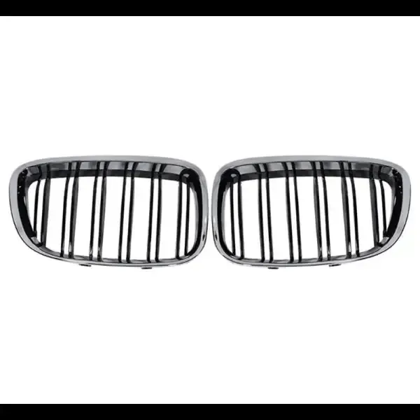 Front Bumper Grill Chrome And Black CC-1571 Compatible With Bmw 5 Series Gt F07 2010-2014