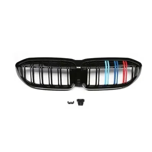 Front Bumper Grill Tri Color CC-1555 Compatible With Bmw 3 Series G20 2019-2022