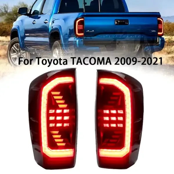 Modified Taillight Assembly Rear Lamp Red Turn Signal Cars Accessory Compatible With Toyota Tacoma 2009-2022