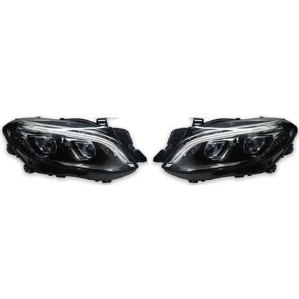 Upgraded Head Light Lamp Xenon Headlight Retrofit Upgrade Modified Led Drl Hid Gle Style W166-010 Gc CC-9611 Compatible With Mercedes Benz Ml W166 2012-2015