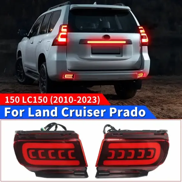 2Pcs Bumper Reflector Lights LC150 Exterior ,Brake Lamps & Rear Fog Lamps Compatible With 2010-2023 Toyota Land Cruiser Prado 150