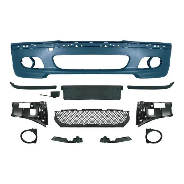 Front Bumper Upgrade Convert To M Sport Mt M Tech Bodykit Bumper With Fog Hole Mesh E46-005 Gc CC-9149 Compatible With Bmw 3 Series E46 1998-2004