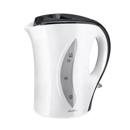 Decakila Kettle 1.7L Electric Jug 2200W Plastic Automatic Shut-Off Boil Dry Protection With Detachable Filter In Spout Cord-Storage & Anti-Slip Feet Design KEKT027W
