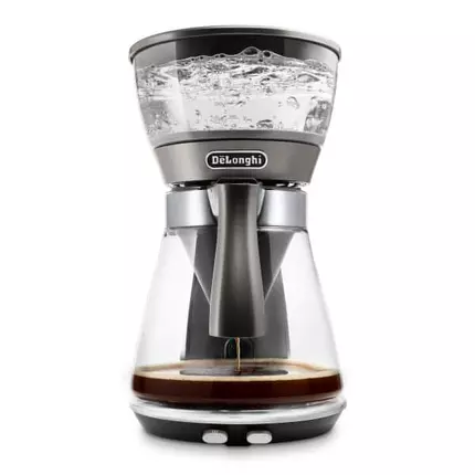 De'Longhi Coffee Maker Clessidra Drip 1.25L 1800W 10 Cups Auto-Shut Off Water Level Indicator Glass Carafe Anti Drip Keep Warm Award Winning Design ICM17210