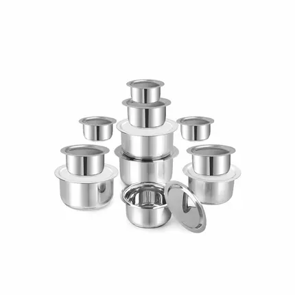 Nadstar8 Aluminum Sufuria 12Pcs With Lid 12-23 Cookware Set Tope Cooking Pot With Lid and Handle for Commercial Use - Kitchen Heavy Duty Half Polished