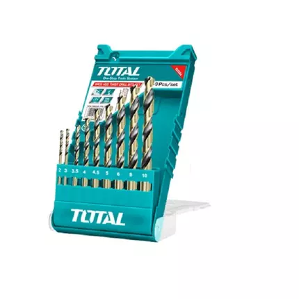 Total Drill Bit Set HSS Twisted Pack of 9 TACSD0095