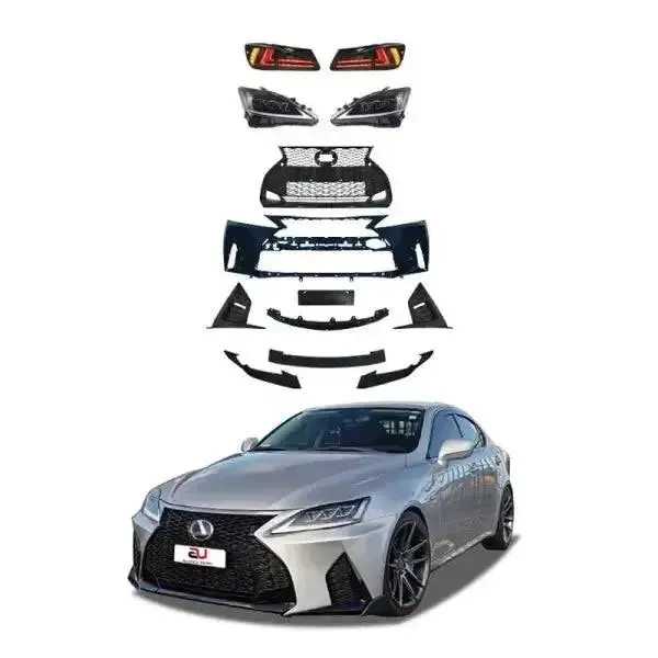 Front Bumper Grille PP Material Compatible With LEXUS IS 2006-2012 Upgraded to 2020 Style