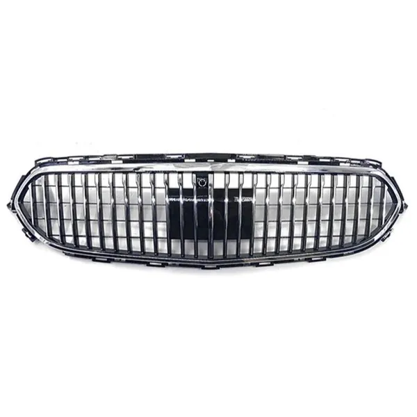 Front Racing Bumper Show Grille Maybach Style Silver With Radar Sensor CC-8602 Compatible With Mercedes Benz E Class W213 Lci 2020-2024