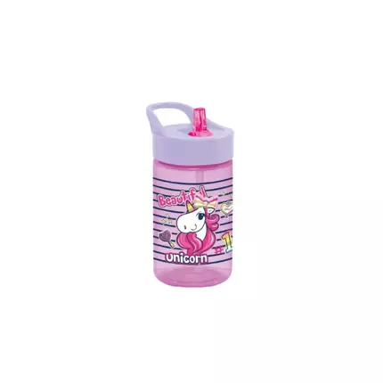 Herevin Decorated School Bottle-PP 430ml with Straw Unicorn 161805-010