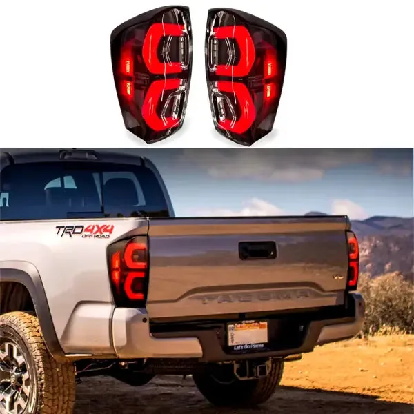 2Pcs Tail Light Assembly Dynamic Sequential Turn Signals DRL Brake Reverse Lamp Compatible With Toyota Tacoma 2016-2022