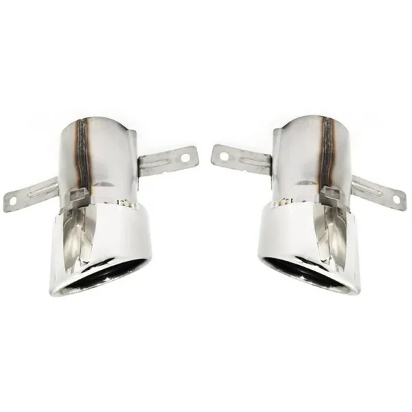 Rear Bumper Upgrade Convert To Amg Amg45 Exhaust Tip Pipe Single Silver Chrome GC W177-011 CC-9471 Compatible With Mercedes Benz A Class W177 CLA GLA GLB W118 C118 W247 X247 2018-2024