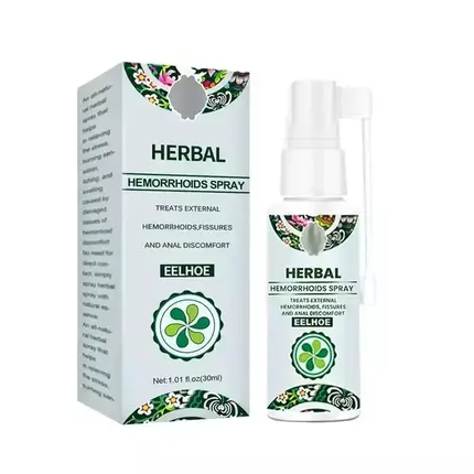 Eelhoe Herbal Hemorrhoids Spray 30ml, Treats External Hemorrhoids, Fissures & Discomfort