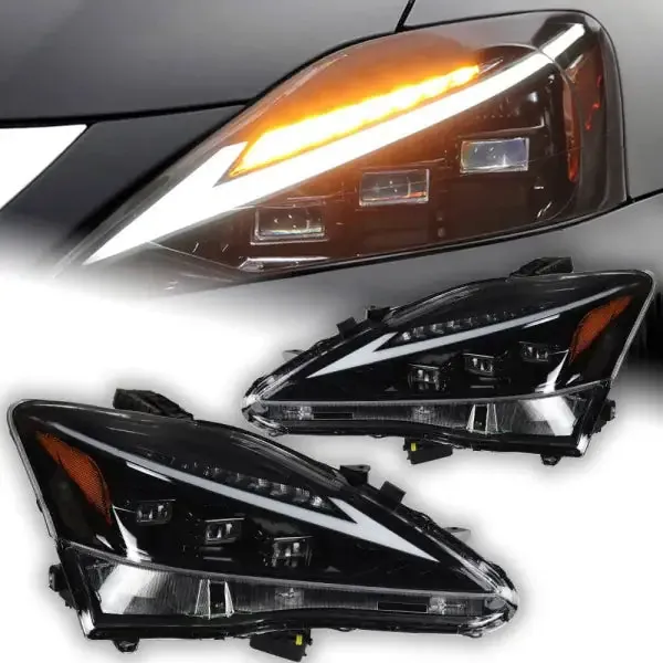 LED Headlight Head lamp light DRL Signal Animation Projector Lens Compatible With Lexus IS250 2006-2012 IS300