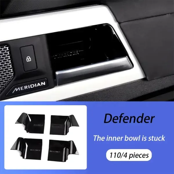 Center Console, Gear Shift Frame, Air Conditioning, Air Outlet, Shiny Black Compatible With Land Rover Defender 2020-2024