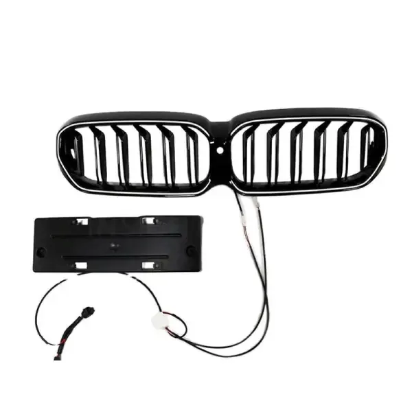 Front Bumper Show Grill Led Hmg38-201-01 Hm g38-201-01 Glossy Black CC-3858 Compatible With Bmw 5 Series G30 G38 2021+ Lci