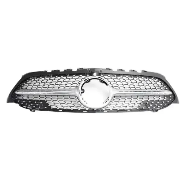 Front Bumper Grill Diamond Silver CC-1707 Compatible With Mercedes Benz A Class W177 A250 A200 A45 2019-2023
