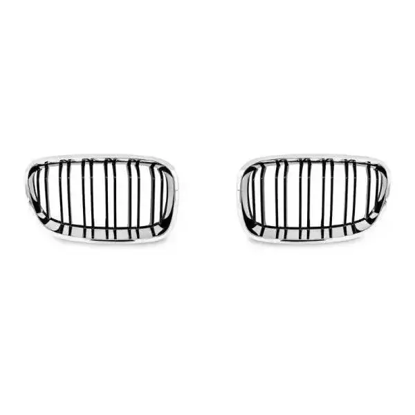 Front Bumper Grill Chrome And Black CC-1529 Compatible With Bmw 1 Series F20 2011-2014