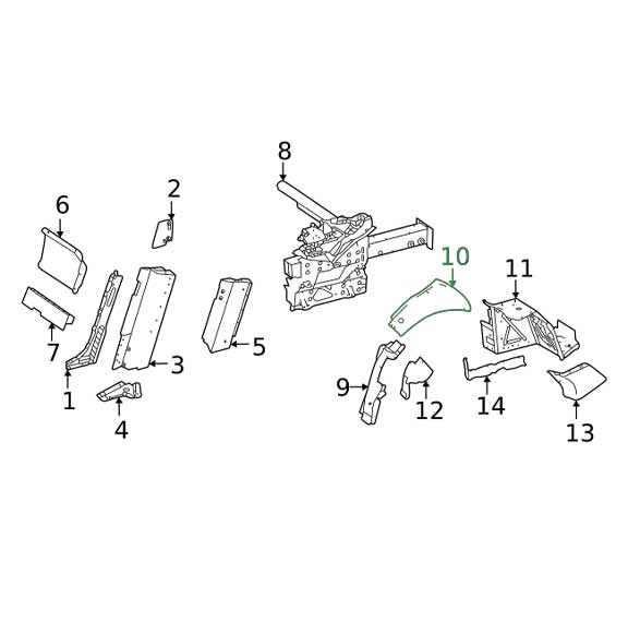 Mercedes Benz Genuine WHEEL WELL 1906102401